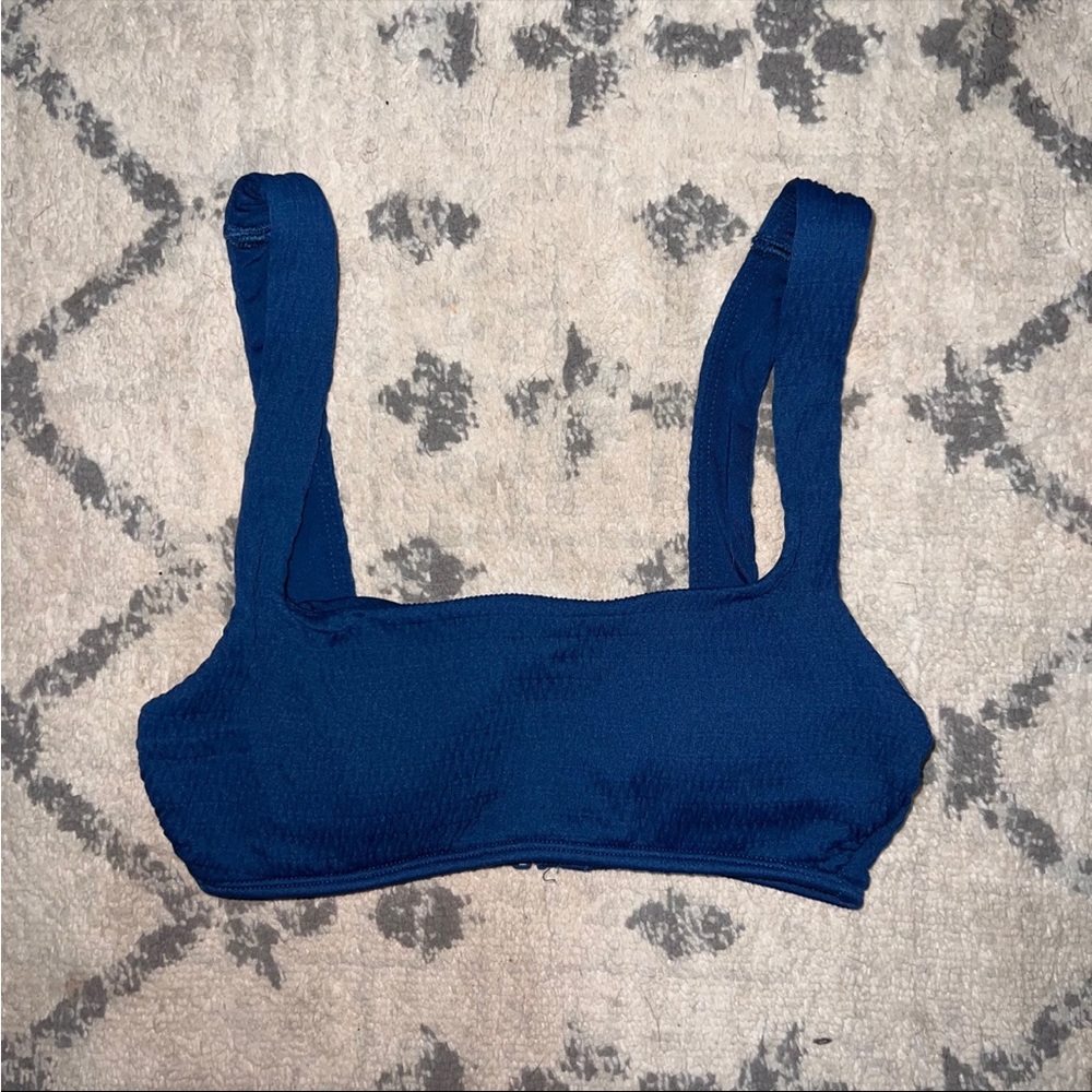 Aerie Blue Smocked Bikini Top